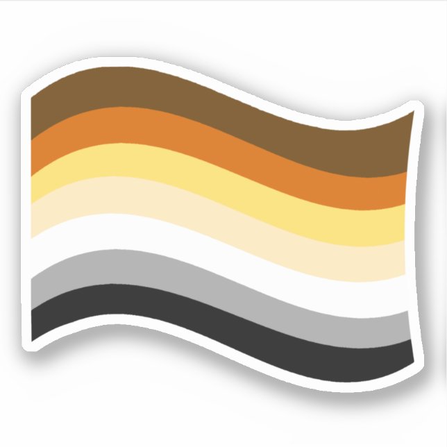 Bear Pride Wavy Flag Sticker (Front)