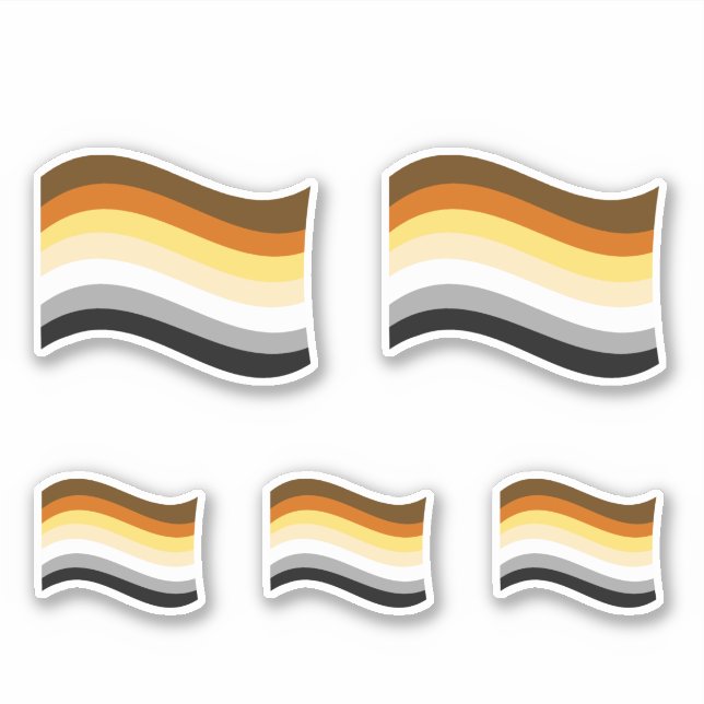 Bear Pride Wavy Flag Sticker (Front)
