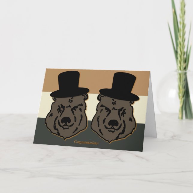Bear Pride Wedding Card for Gay Grooms (Front)