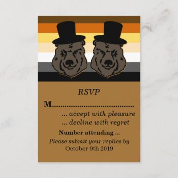 Bear Pride Wedding Rsvp For Gay Grooms Invitation by AGayMarriage at Zazzle