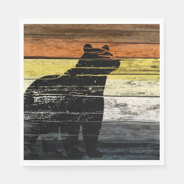 Bear Pride Wood Art  Napkins (Front)