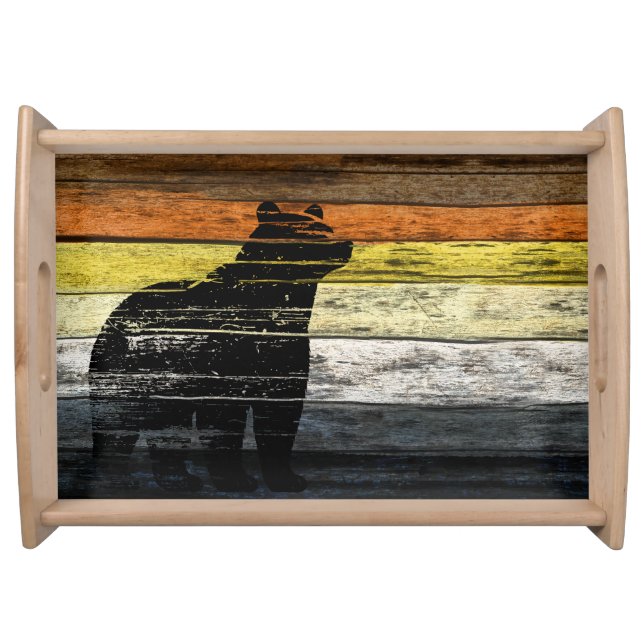 Bear Pride Wood Art Serving Tray (Front)