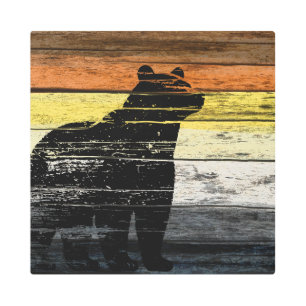 Bear Pride Wood Art Square