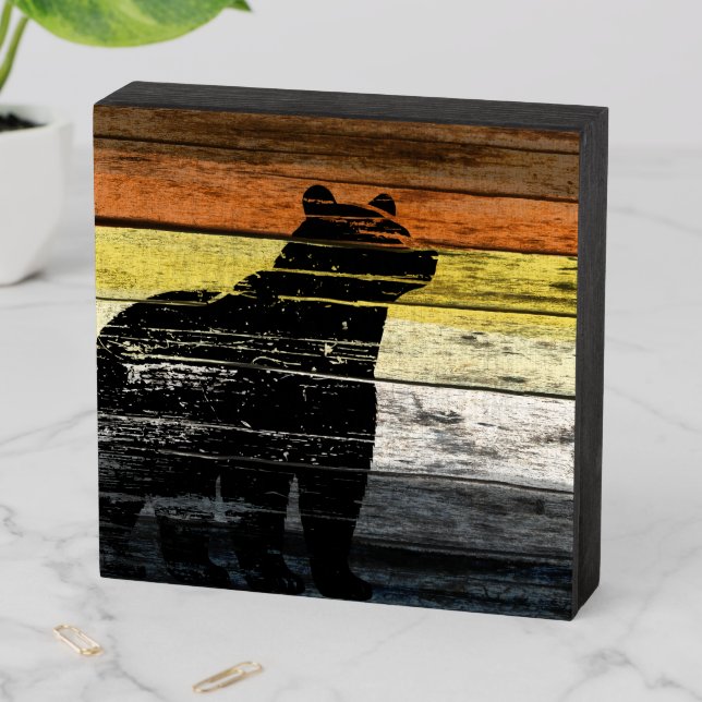 Bear Pride Wood Art  Wooden Box Sign (In Situ Horizontal)