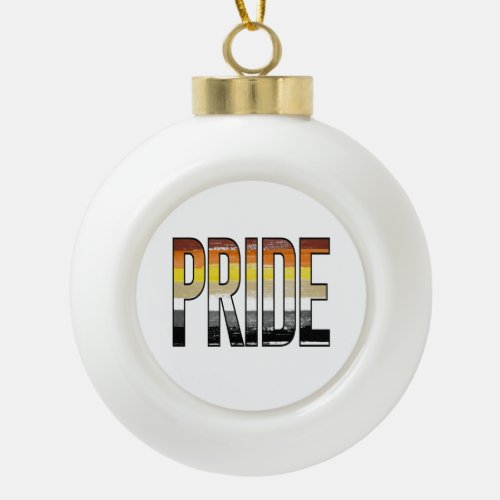 Bear Pride Word Ceramic Ball Christmas Ornament