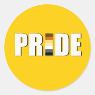 BEAR PRIDE WORD FLAG CLASSIC ROUND STICKER