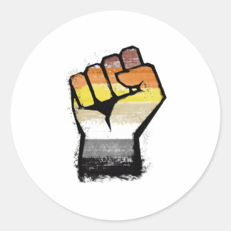 Bear Protest Fist Classic Round Sticker