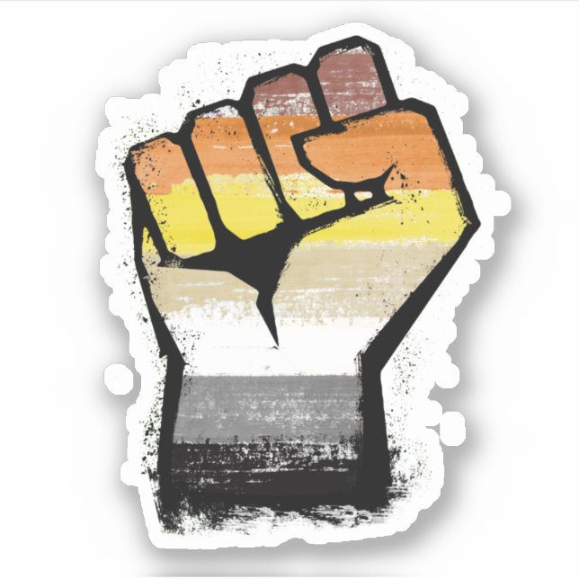 Bear Protest Fist Sticker (Front)