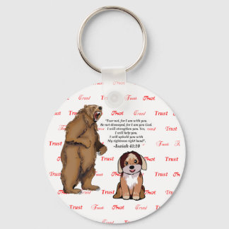 Bear Puppy - Trust - #5 - Faith Red.png Keychain