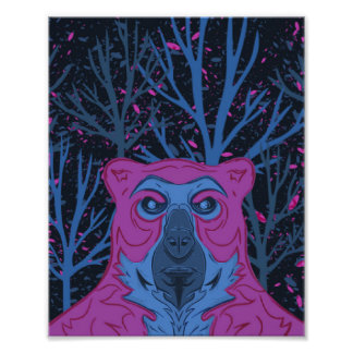 BEAR PURPLE PHOTO PRINT