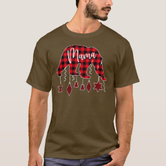 Bear Pyjama Red Plaid Buffalo Family (53) T-Shirt
