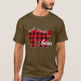 Bear Pyjama Red Plaid Buffalo Family (5) T-Shirt