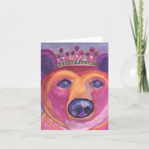 Bear Queen Painting Birthday Thank You Card