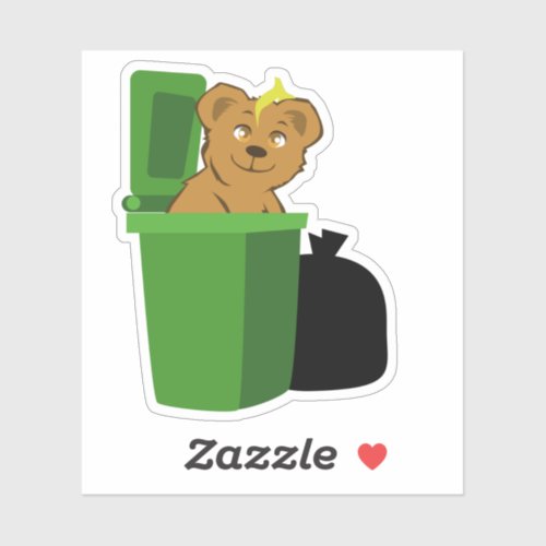 Bear Raiding the Trash Bin Sticker