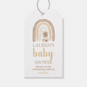 Bear Rainbow baby shower gift tags