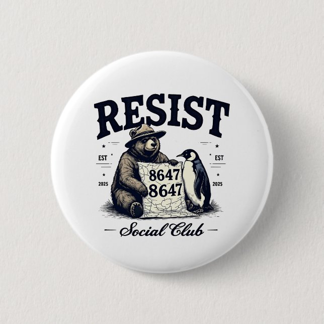 Bear Resist Protect National Park Anti Trump 8647  Button (Front)