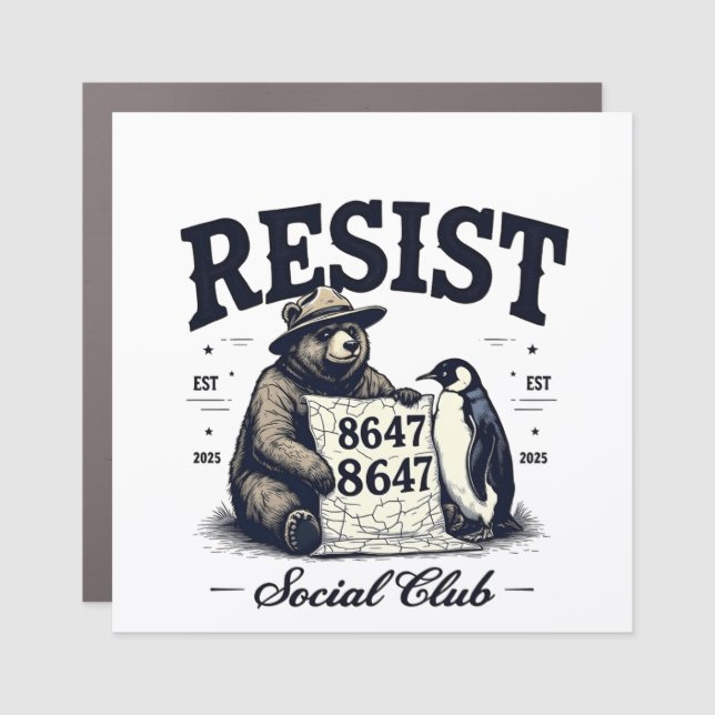 Bear Resist Protect National Park Anti Trump 8647  Car Magnet (Front)