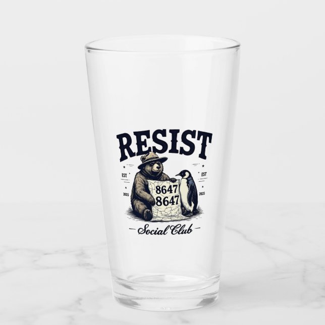 Bear Resist Protect National Park Anti Trump 8647  Glass (Front)