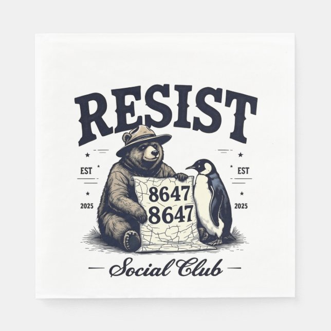 Bear Resist Protect National Park Anti Trump 8647  Napkins (Front)