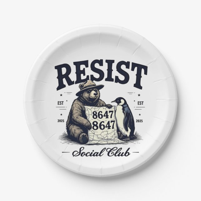Bear Resist Protect National Park Anti Trump 8647  Paper Plates (Front)