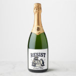 Bear Resist Protect National Park Anti Trump 8647  Sparkling Wine Label