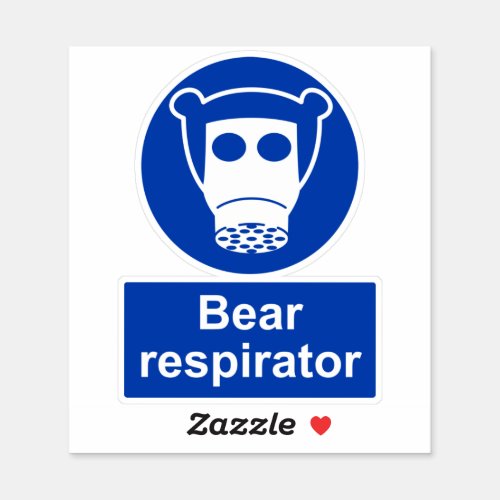 Bear respirator parody gas mask safety sticker