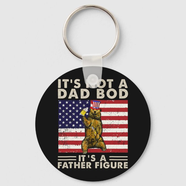 Bear Retro Its Not A Dad Bod Its A Father Figure U Keychain (Front)