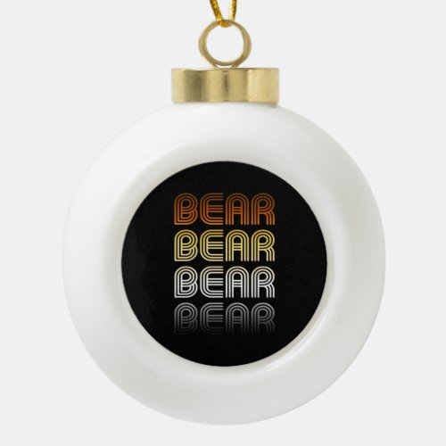 Bear Retro Pride Ceramic Ball Christmas Ornament