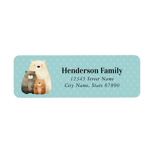 Bear Return Address Labels (Front)