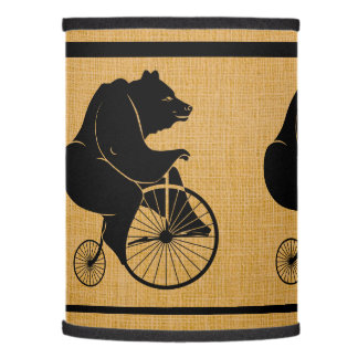 Bear Rider on Vintage Bike Lamp Shade