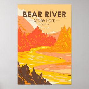 Bear River State Park Wyoming Vintage Poster