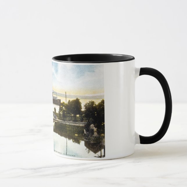 Bear River, Water Works and Harbor, Petoskey, Mich Mug (Right)