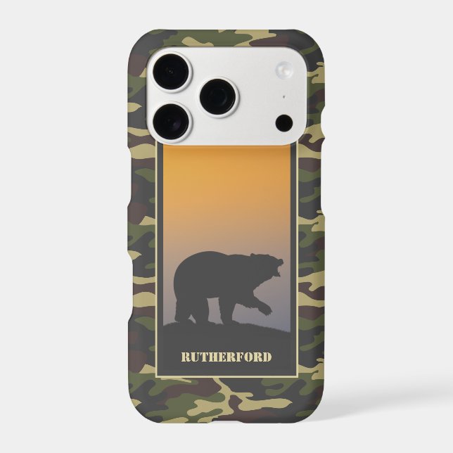 Bear Roar and Camo Iphone Case (Back)