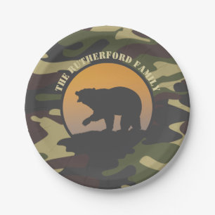 Bear Roar and Camo Paper Plates