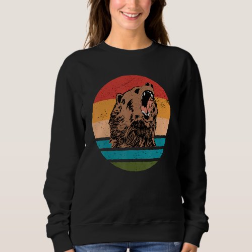 Bear roars with rainbow colours background for bea sweatshirt