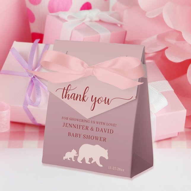 Bear Rustic Girl Party Thank You Favor Boxes (Creator Uploaded)