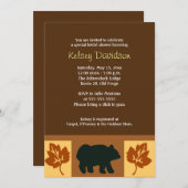 BEAR Rustic Lodge style 5x7 Bridal Shower Invite (Front/Back)