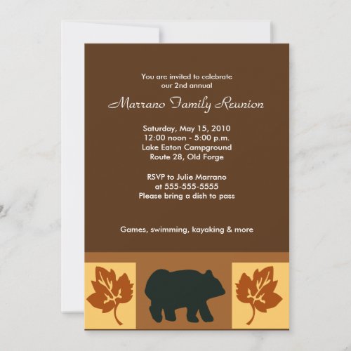 BEAR Rustic Lodge style 5x7 Party Invitation