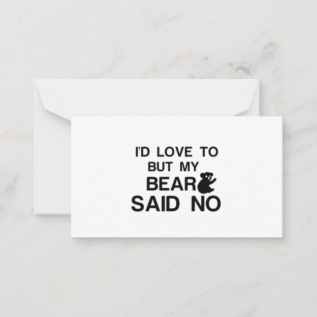 BEAR SAID NO NOTE CARD (Front)