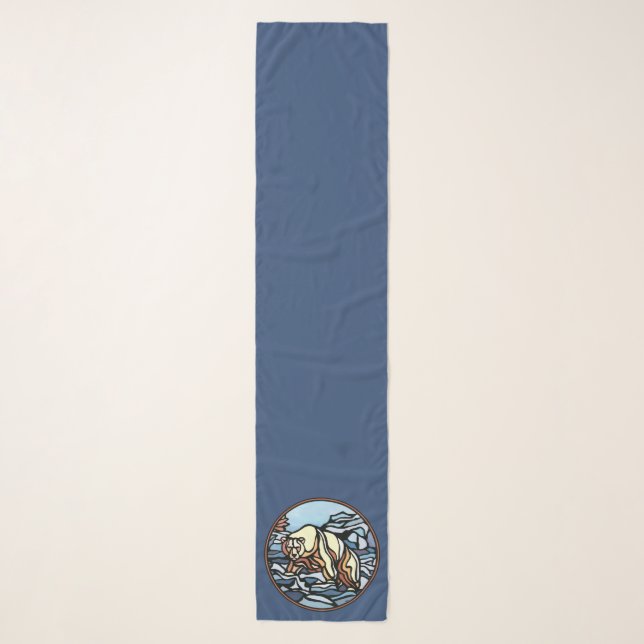 Bear Scarf Tribal Wildlife Art Polar Bear Scarves (Front)
