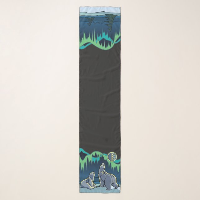 Bear Scarf Wildlife Art Polar Bear Scarves Gifts (Front)
