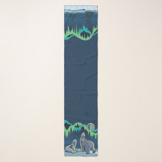 Bear Scarf Wildlife Art Polar Bear Scarves Gifts (Front)