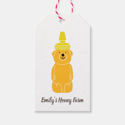 Bear Shaped Honey Bottle Custom Tie On Gift Tags
