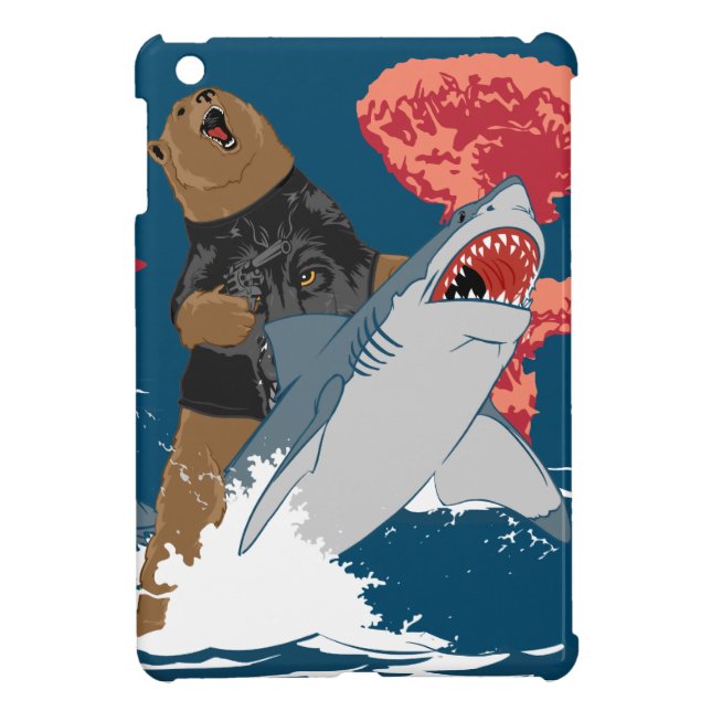 Bear Shark Escape iPad Mini Cover (Back)