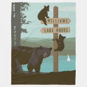 Bear Sign Post Fleece Blanket