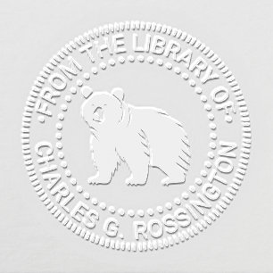 Bear Silhouette #3  Library Book Name Embosser