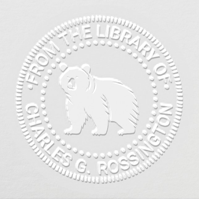 Bear Silhouette #3  Library Book Name Embosser (Design)