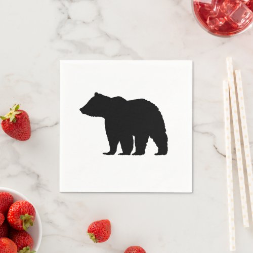 Bear Silhouette Cabin  Napkins