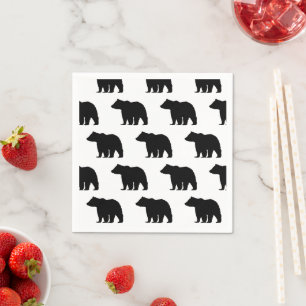 Bear Silhouette Cabin  Napkins