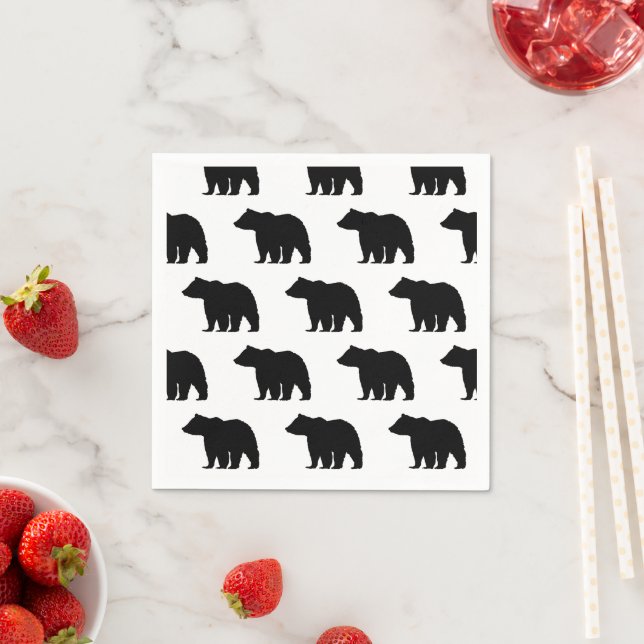 Bear Silhouette Cabin  Napkins (Insitu)